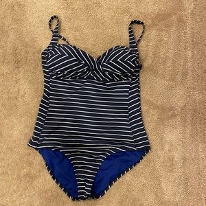 Liz Claiborne Striped One-Piece